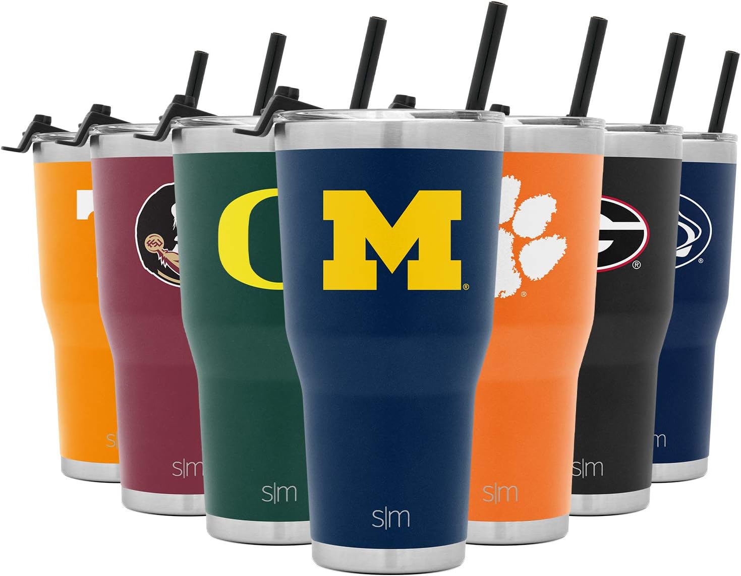 Best Cyber Monday 🔥 Simple Modern Officially Licensed Collegiate Michigan Wolverines Tumbler with Straw and Flip Lid | Insulated Stainless Steel 30oz Thermos | Cruiser Collection | University of Michigan