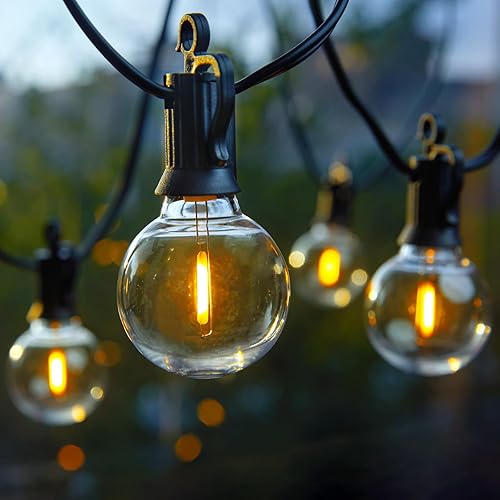 Miniatura 1 de Brightown Tira de luces para exteriores, luces LED de patio de 100 pies con 50 bombillas inastillables, luces impermeables para balcón exterior,