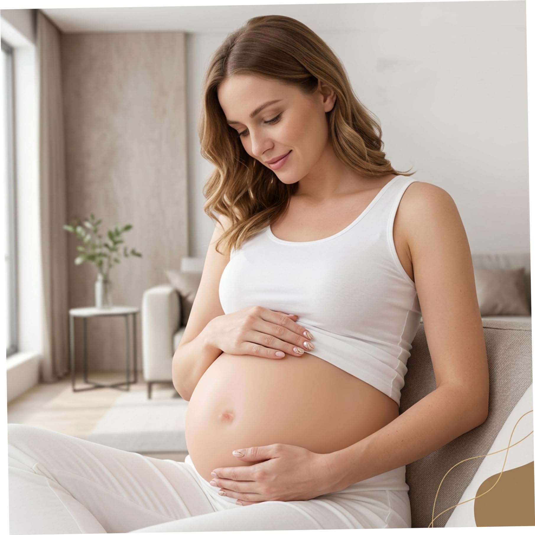 Vientre de Embarazada Realista, Vientre de Embarazo de Silicona para Disfraces y Accesorios para Fotos Vientres Falsos Ajustables con Sensación Suave Similar a la Piel
