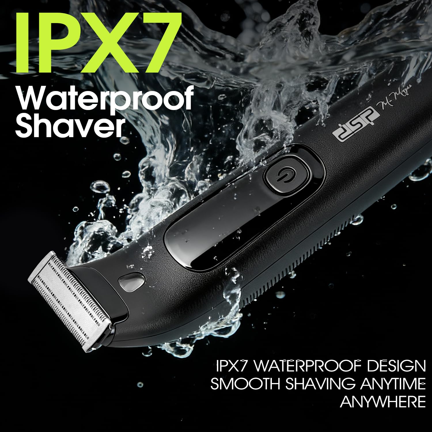 DSP Regolabarba per uomo, per viso e barba, impermeabile, con display a LED, ricarica di tipo C, per viso, gambe, braccia e aree intime
