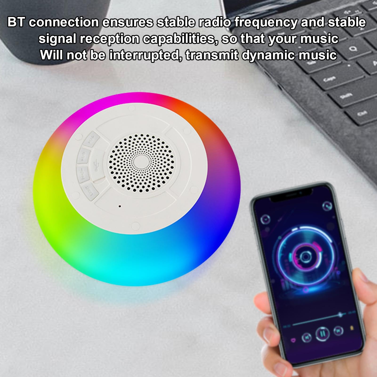 KingSom Enceinte Bluetoth Piscine, Enceinte Piscine Flottante Lumière, Enceinte Bluetooth Portable Étanche IP68,Appairage TWS,30m Distance,HD Stéréo,Appel Mains Libres Haut Parleur Bluetooth Puissant