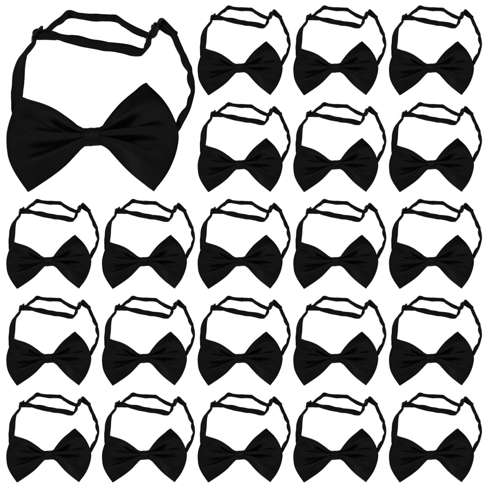 40 pajaritas preatadas de satén negro para hombre, ajustables, ideales para bodas y eventos grupales