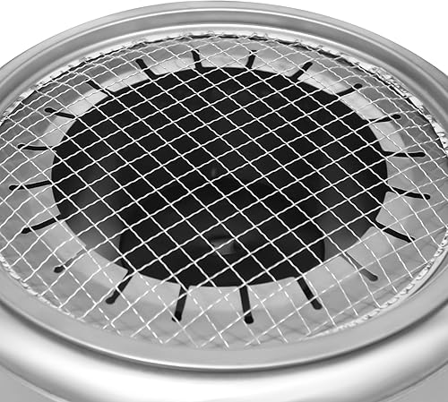 Miniatura 5 de Barril Para Asar Carne - Parrilla para kebab de carbón envolvente de acero inoxidable con 20 pinchos y parrilla de barbacoa, diámetro de 13.3