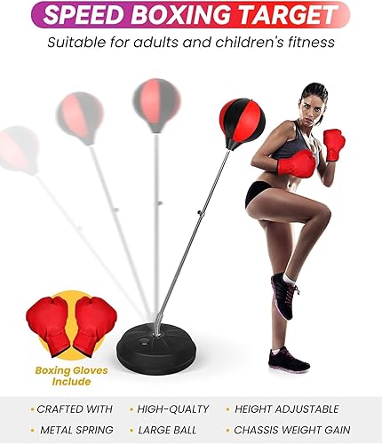 Miniatura 3 de Bolsa de fitness Reflex, bolsa de boxeo con guantes, bolsa de boxeo para adultos y adolescentes, 59 pulgadas, gran entrenamiento de MMA