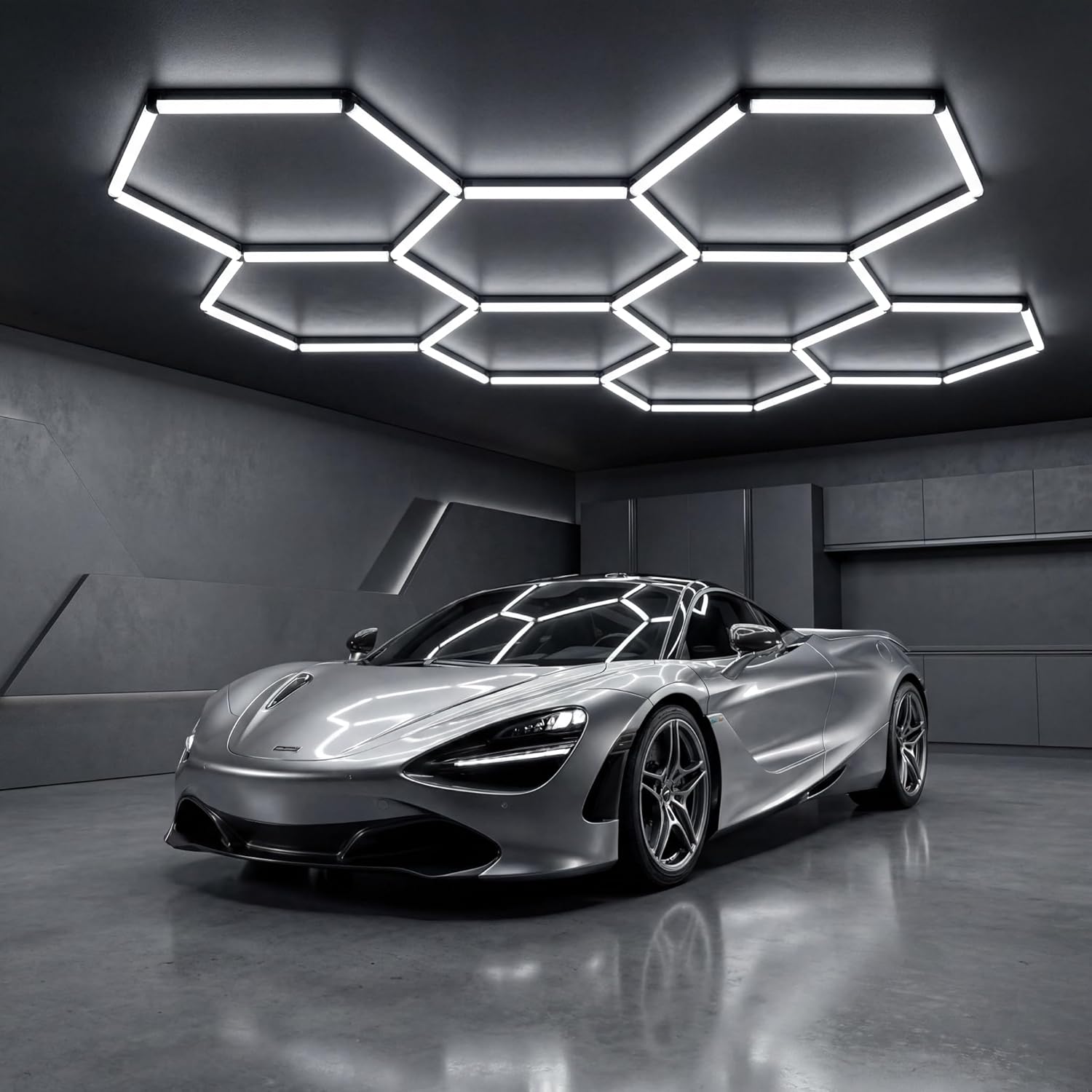 Z Hexagon Garage Lights 210W 25200LM - 35 Pack Super Bright LED Honeycomb Ceiling Lights for Garage, Workshop, Gym, Car Detailing, Barber & Auto Shops