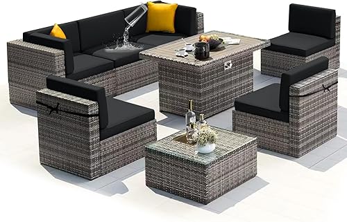 Miniatura 1 de Rkufoze Fundas de cojín de repuesto para patio, 14 piezas, fundas de cojín para exteriores, resistentes al agua, con cremallera, fundas de cojín