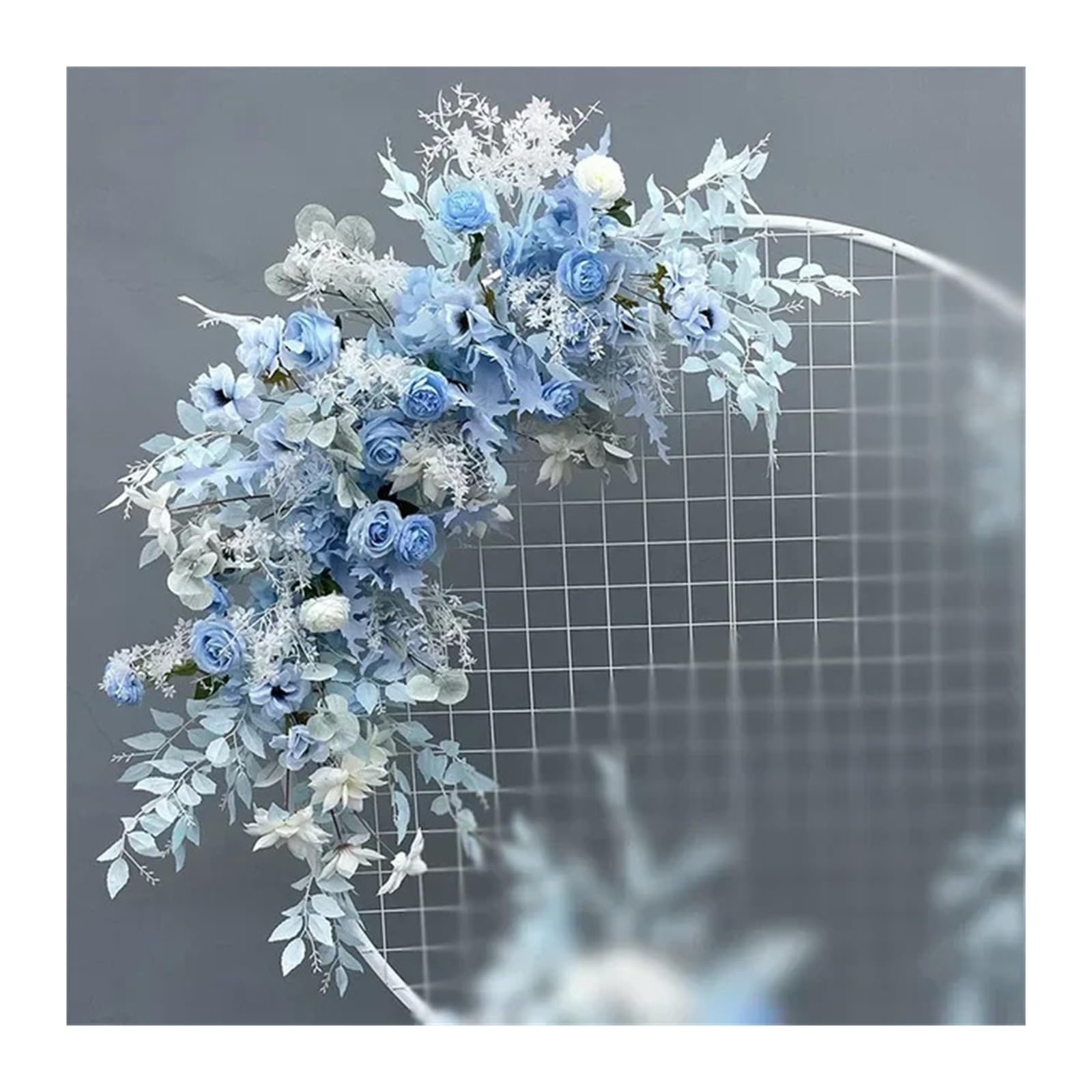 Zymjzbetic Color7 L Artificial Wedding Arch Flowers Kit Wedding Flower Simulation Artificia Silk Flowers Arch Round Pavilion Art Window Decoration Props(Color7 L)