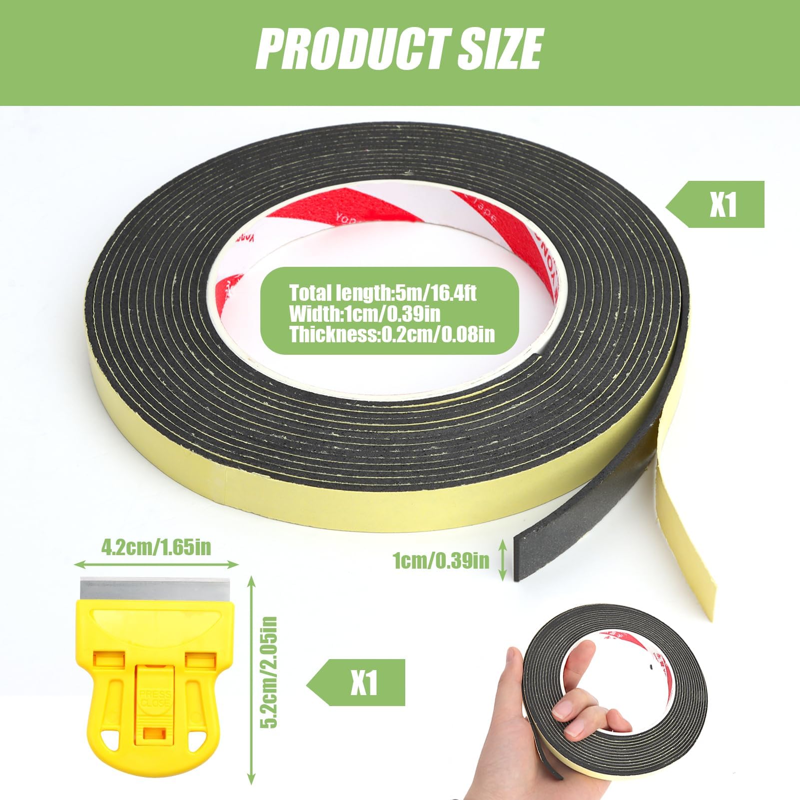 Joint Mousse Adhésif Autocollant 5m, Joint Fenetre Isolation Pour
