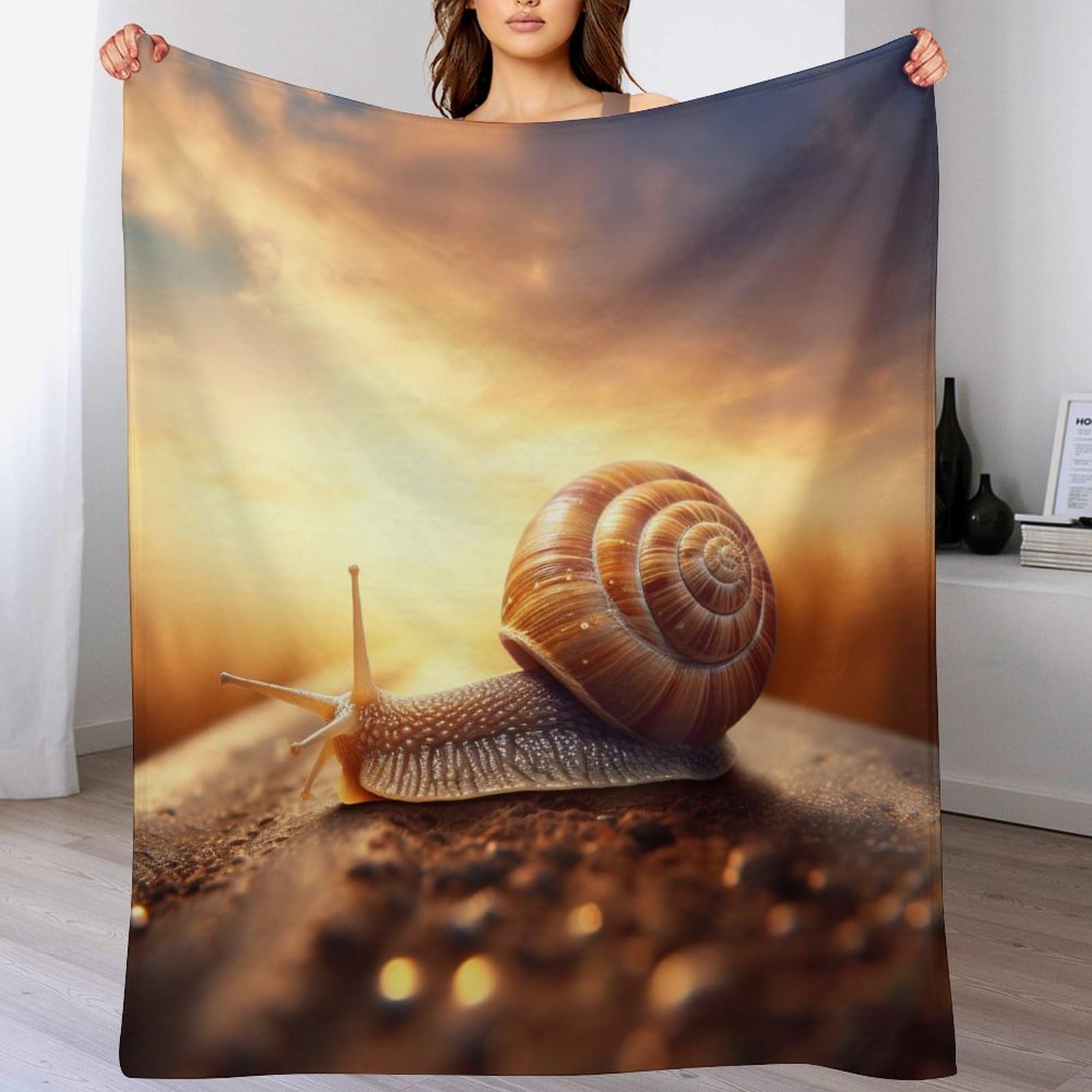 Plaid escargots polaire chaud et facile à manipuler pour grand canapé