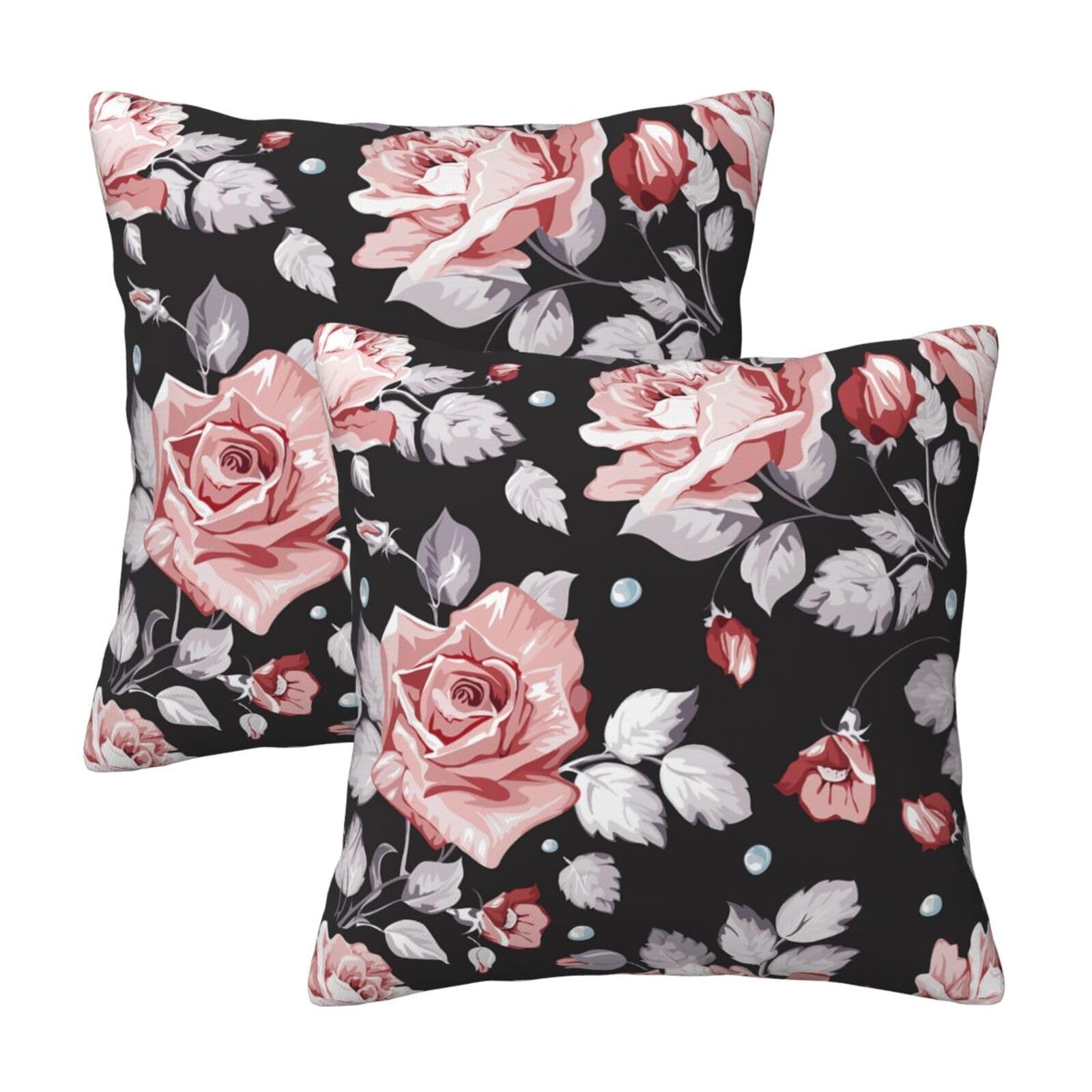 Housse de coussin de fleurs rouges décoration extérieure maison et lit
