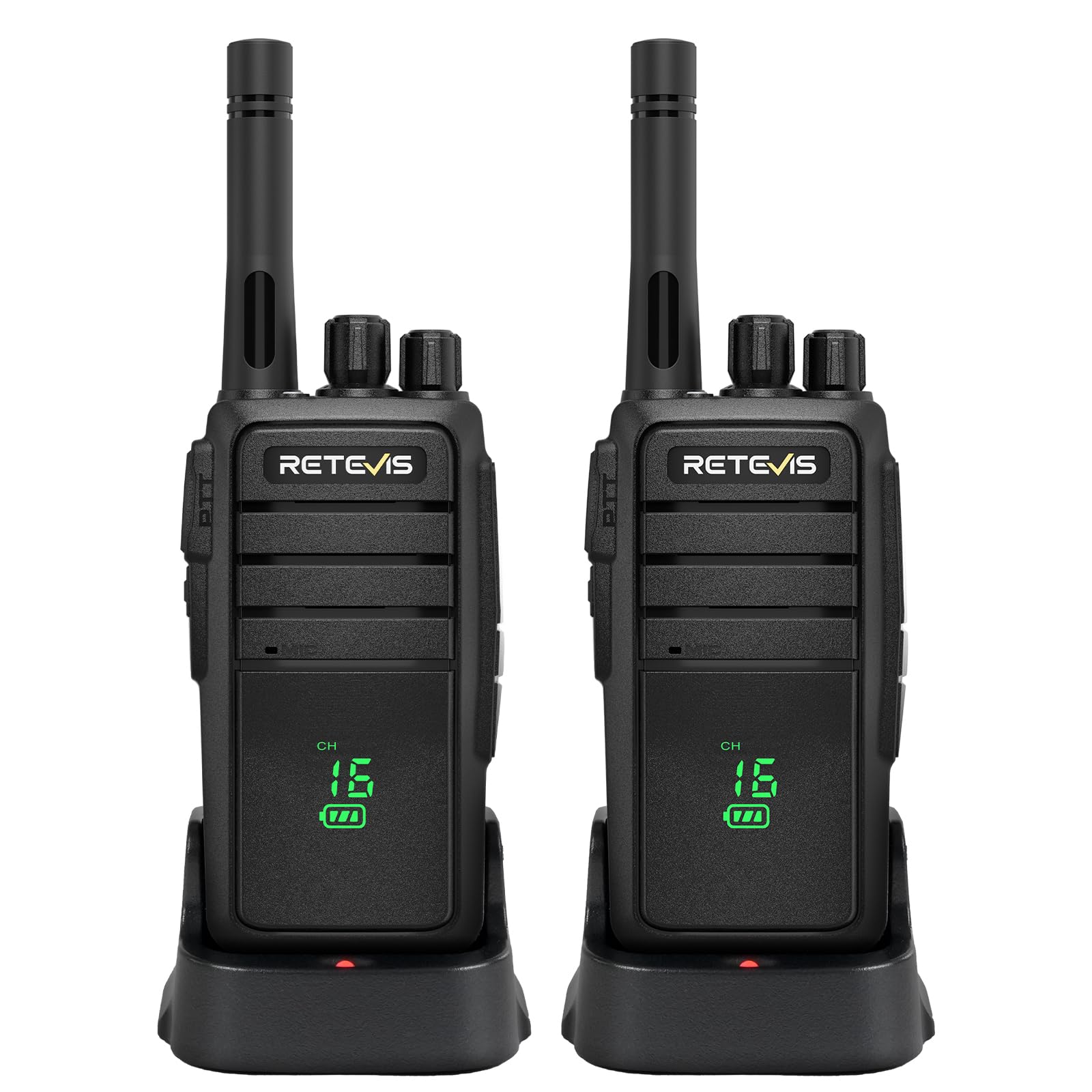Retevis RT21H Walkie Talkies per Adulti, Walkie Talkie Licenza-libera con Schermo Nascosto IP54 Ricarica Tipo-C Allarme di Emergenza Radio Bidirezionale per Escursionismo, Campeggio(2 Pezzi, Nero)