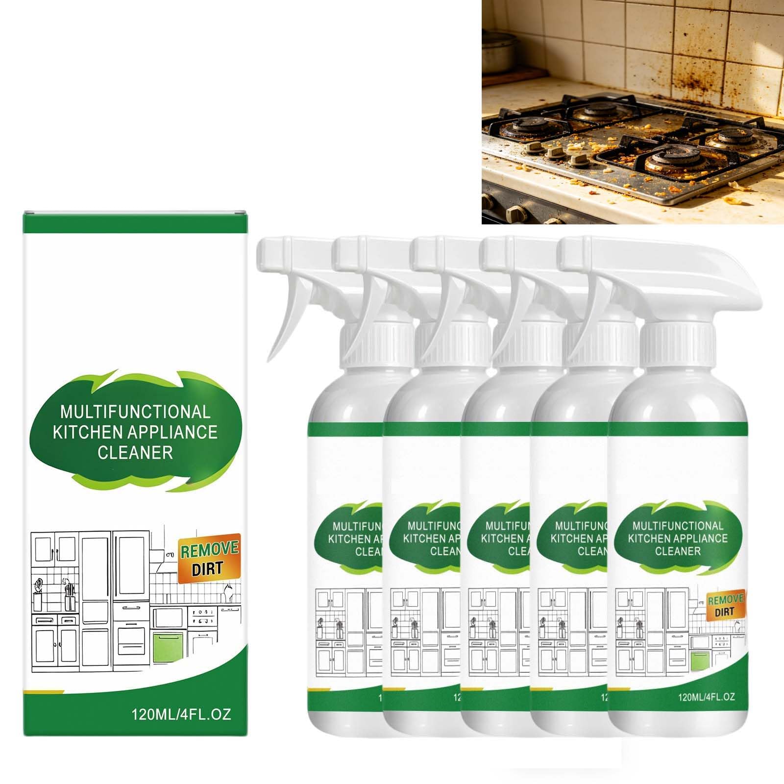 Spray sgrassante da cucina ad alte prestazioni, sgrassante versatile per la casa, sgrassatore ad azione rapida, formula sicura, adatto per forno, grill, friggitrice, piano cottura, fornelli e altri