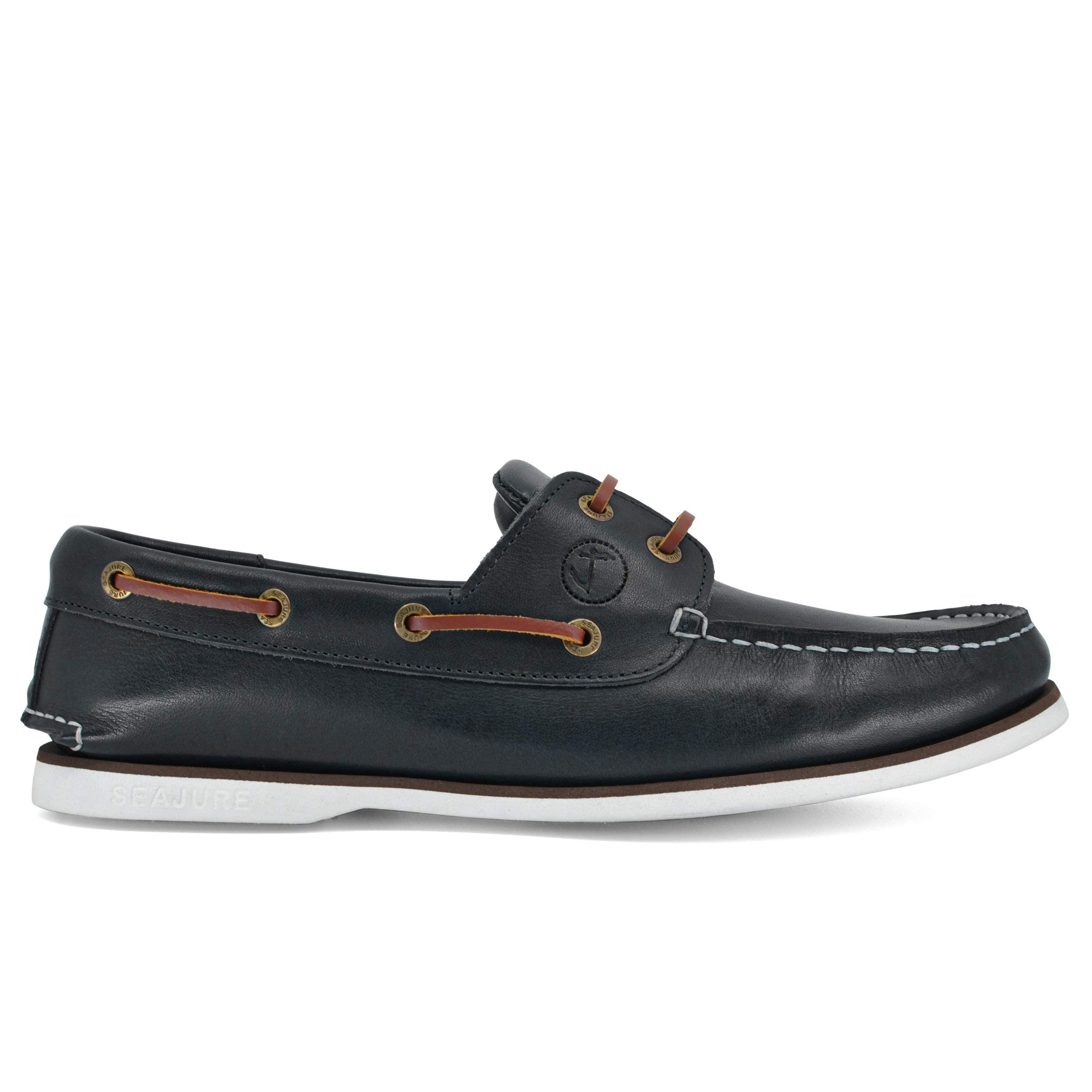 Seajure Herren Bootsschuhe Zlatni marineblaues Leder