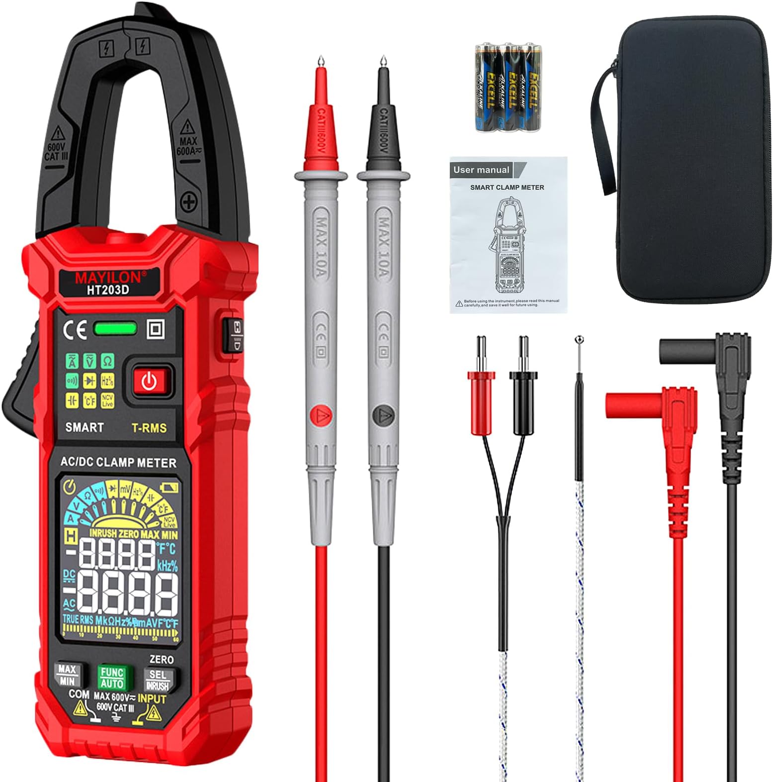 Aicevoos Stromzange 2566D - True-RMS Multimeter Für AC/DC Bis 1000A