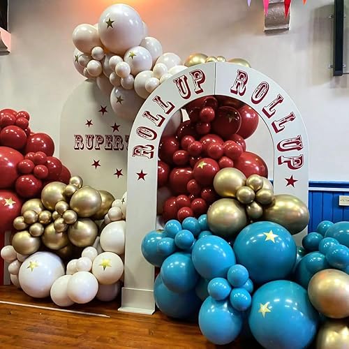 Miniatura 8 de Globos burdeos de doble relleno de guirnalda de globos magenta rosa rojo kit de arco de globos malva de diferentes tamaños para bodas cumpleaños