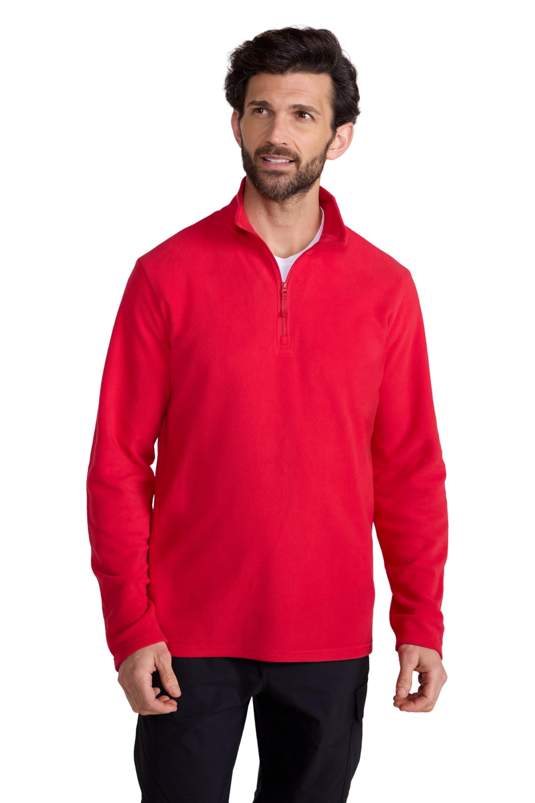 Mountain Warehouse Camber II Mens Half-Zip Fleece - Lightweight & Quick Dry, Breathable Antipill Microfleece - For Spring Summer, Outdoors, Travelling & Hiking Active Red 3XL