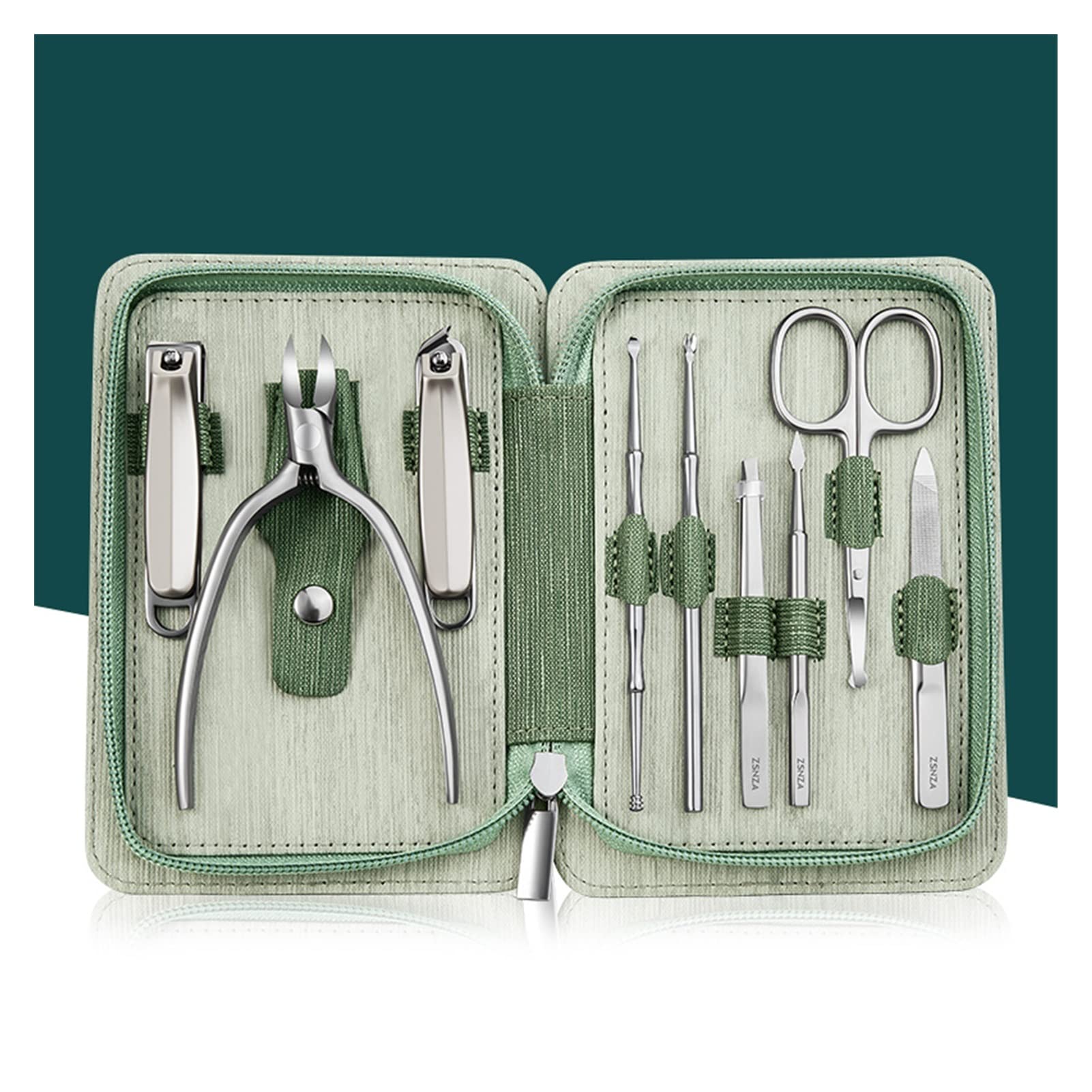 Set de manicura 9 IN1 CLUPPERS DE Nave CUTIRICA Tijeras de cutículas Archivo de uñas Pedicura Alicates de pedicura ingrediente Herramienta de corrección de uñas Kits de Cuidado Personal