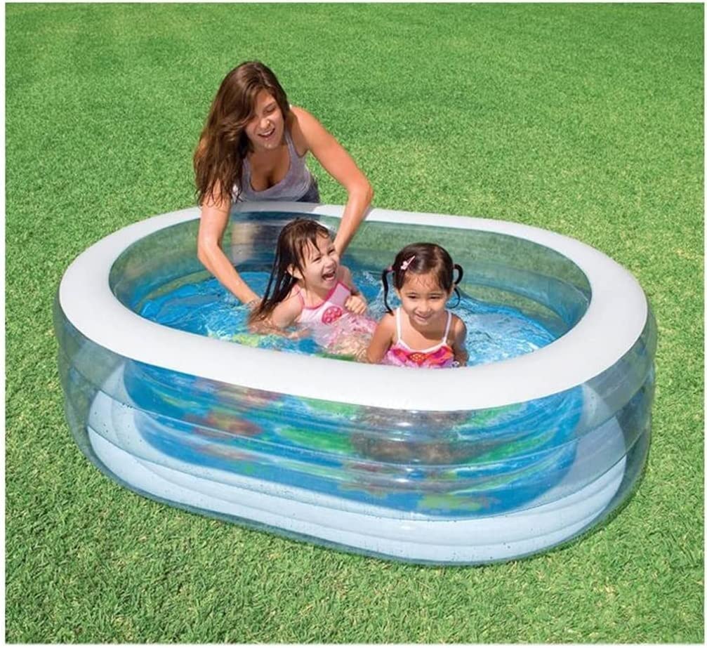 Piscina de jardín, Piscina Infantil Hinchable Azul 163x107x46cm