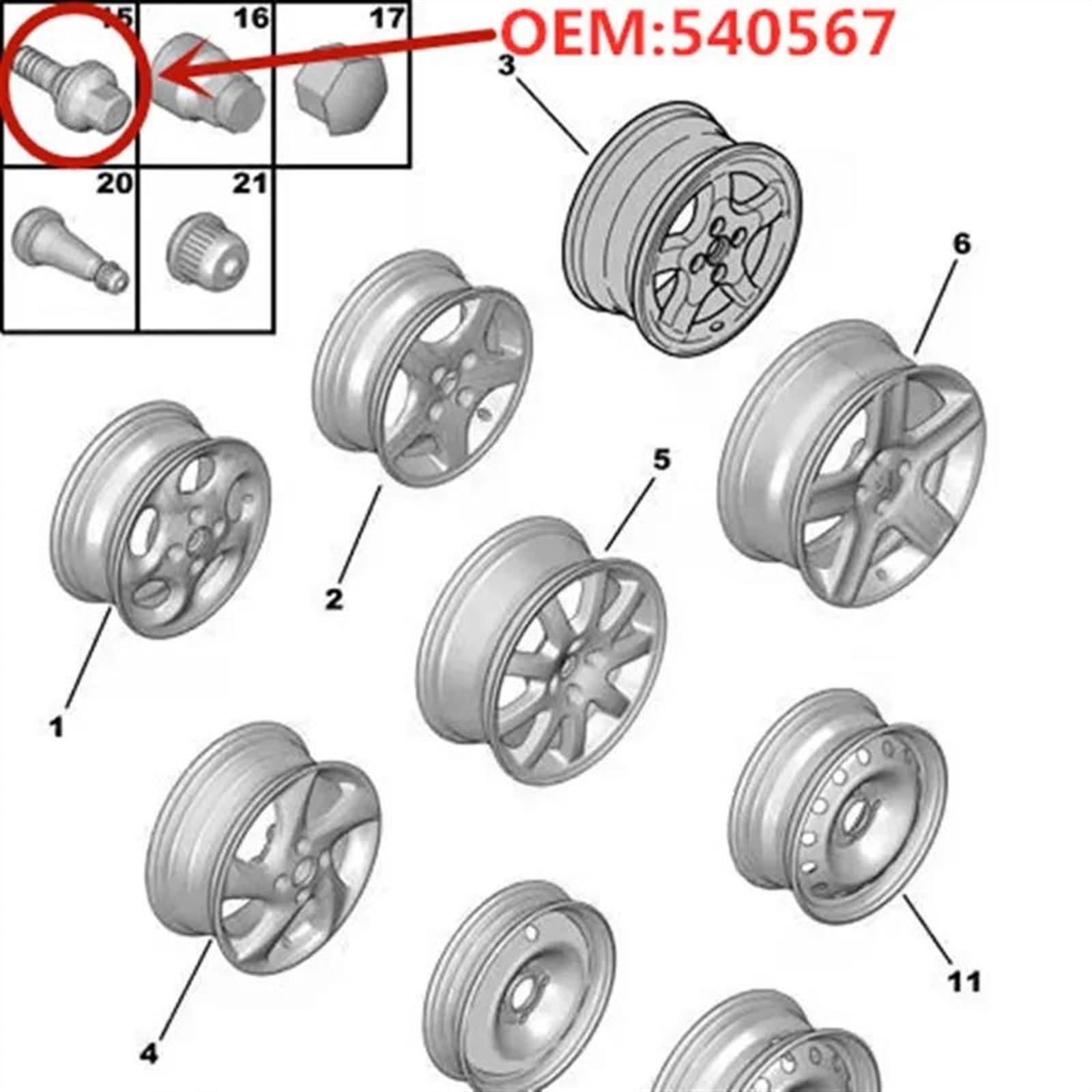 Parti Di Auto Compatibile Con Peugeot 1007 106 2008 206 207 208 3008 301 307 308 408 406 508 607 540567 Bulloni Ruota Dadi Borchie Copriruota Mozzo Dado Bulloni Coperture