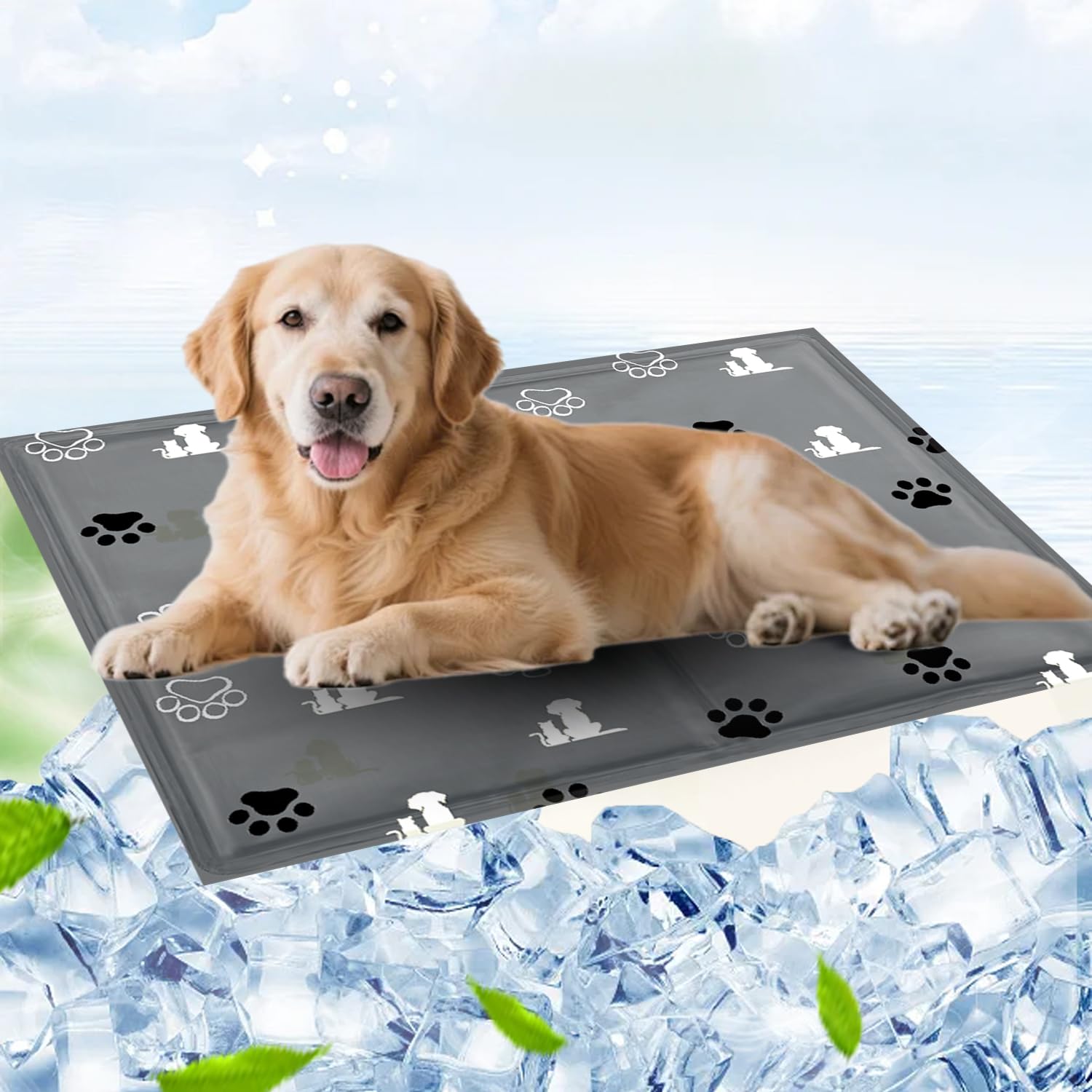 Tappetino Refrigerante Cane 65*50cm,Tappetino Rinfrescante per Cani con Gel Non Tossico Lavabile,Durevole e Antigraffio,per Animali di Piccola Media Grande Animali in Estate per Interni Esterni, Cucce