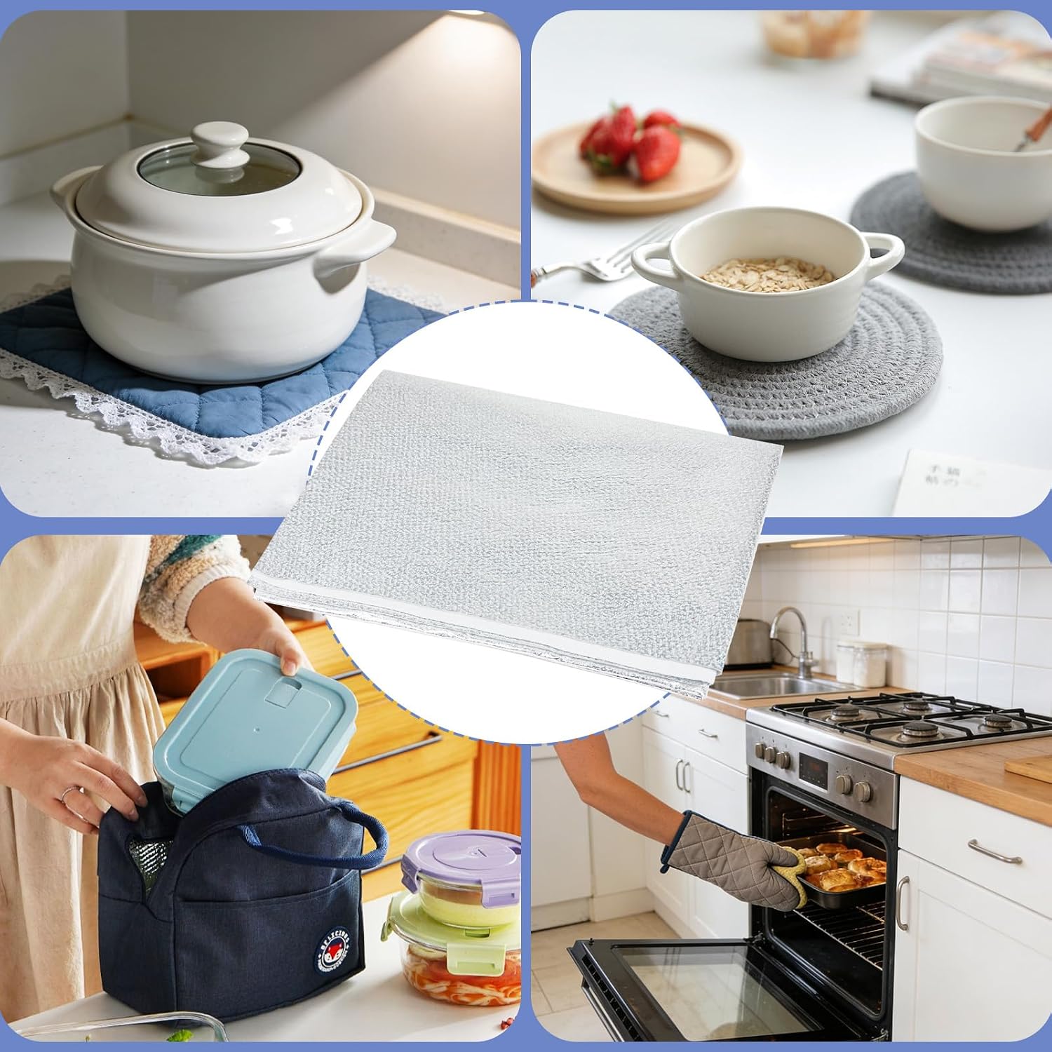 HFYZZ 3 Pack Heat Resistant Batting for Potholders - 17.7 x 45 Inch Soft Heat Reflective Fabric Insulating Thermal Lining Batting for Quilting Sewing Crafts Pot Holder