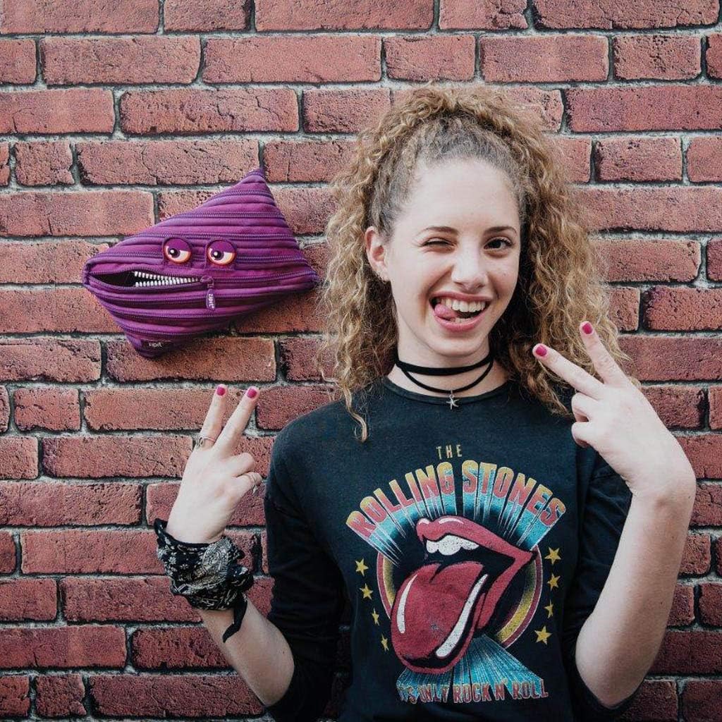 ZIPIT Wildlings Big Pencil Case/Cosmetic Makeup Bag, purple, jumbo pencil case (ZTMJ-WD-PCA) Purple Jumbo Pencil Case