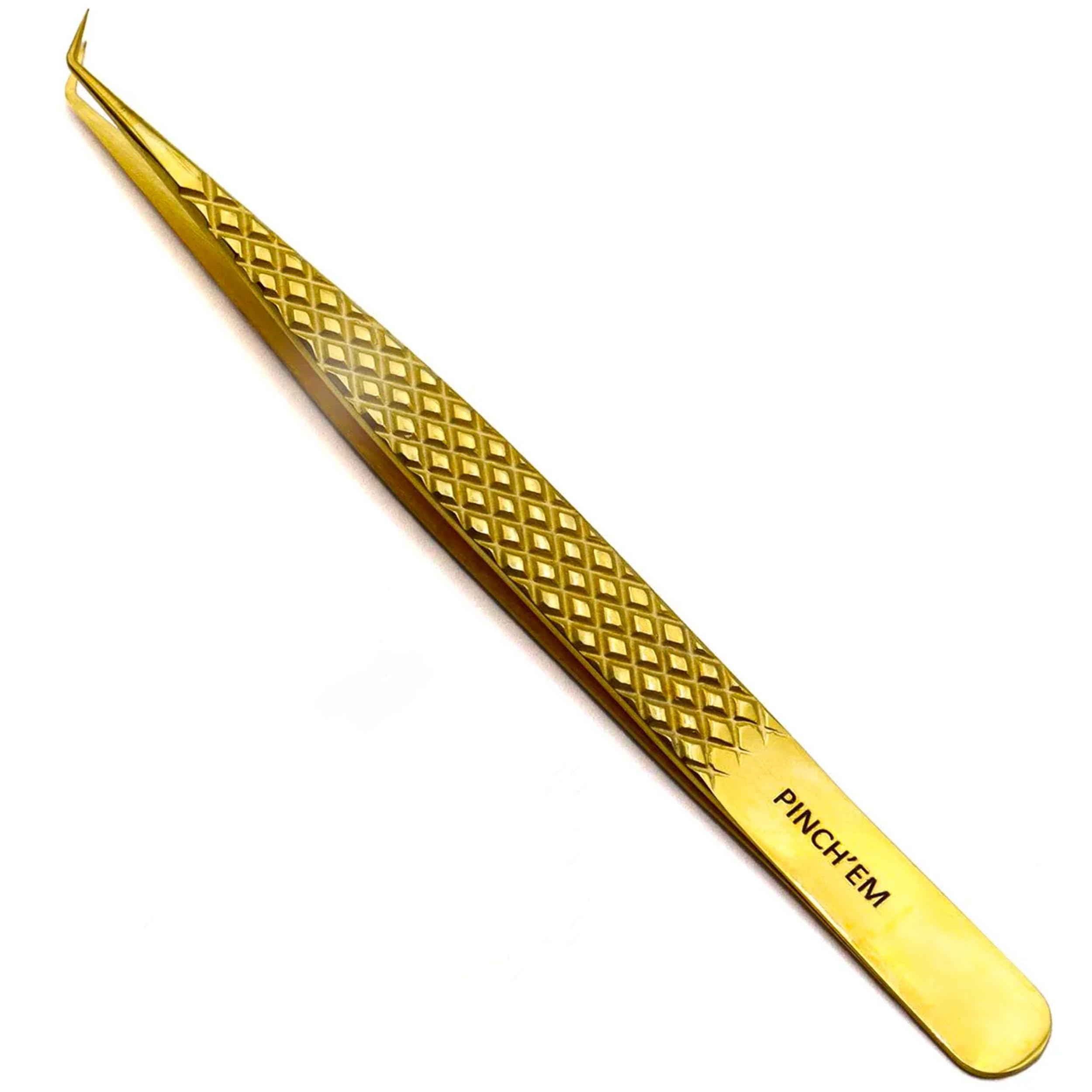 Llba Gold Lash Tweezer Professional For False Lash Application Tool | Multi Shapes & Purposes With Non-Slip Grip Tweezers For Volume, Isolation & Classic Lashes (, Pinch'em Volume)