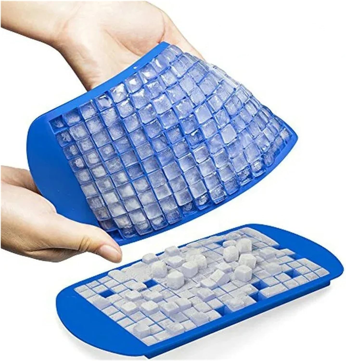 Compatible For 1pcs Silicone Bar Ice Cube Tray Mini Cubes Small Square Mold Maker(WHITE)