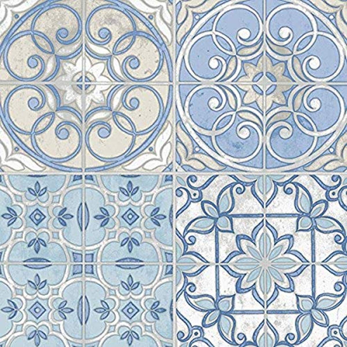 Carrelage mandala en papier peint pour une cuisine maison de campagne