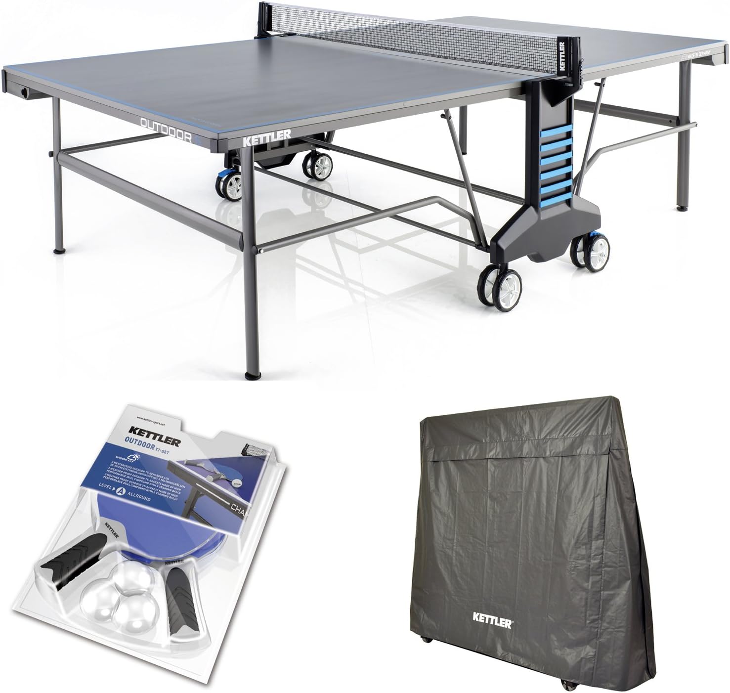 Kettler Outdoor 6 Table Tennis Table w/Accessories