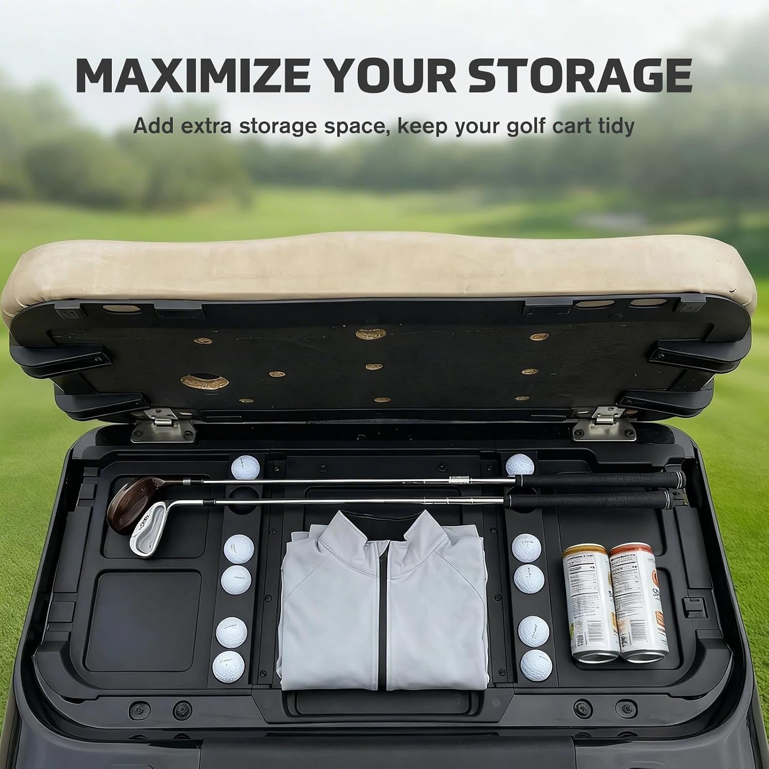 Golf Cart Under Seat Storage Tray for EZGO RXV Valor, Underseat Organizer Container Holder Plate for 2025+ EZGO RXV Valor Golf Cart Accessories