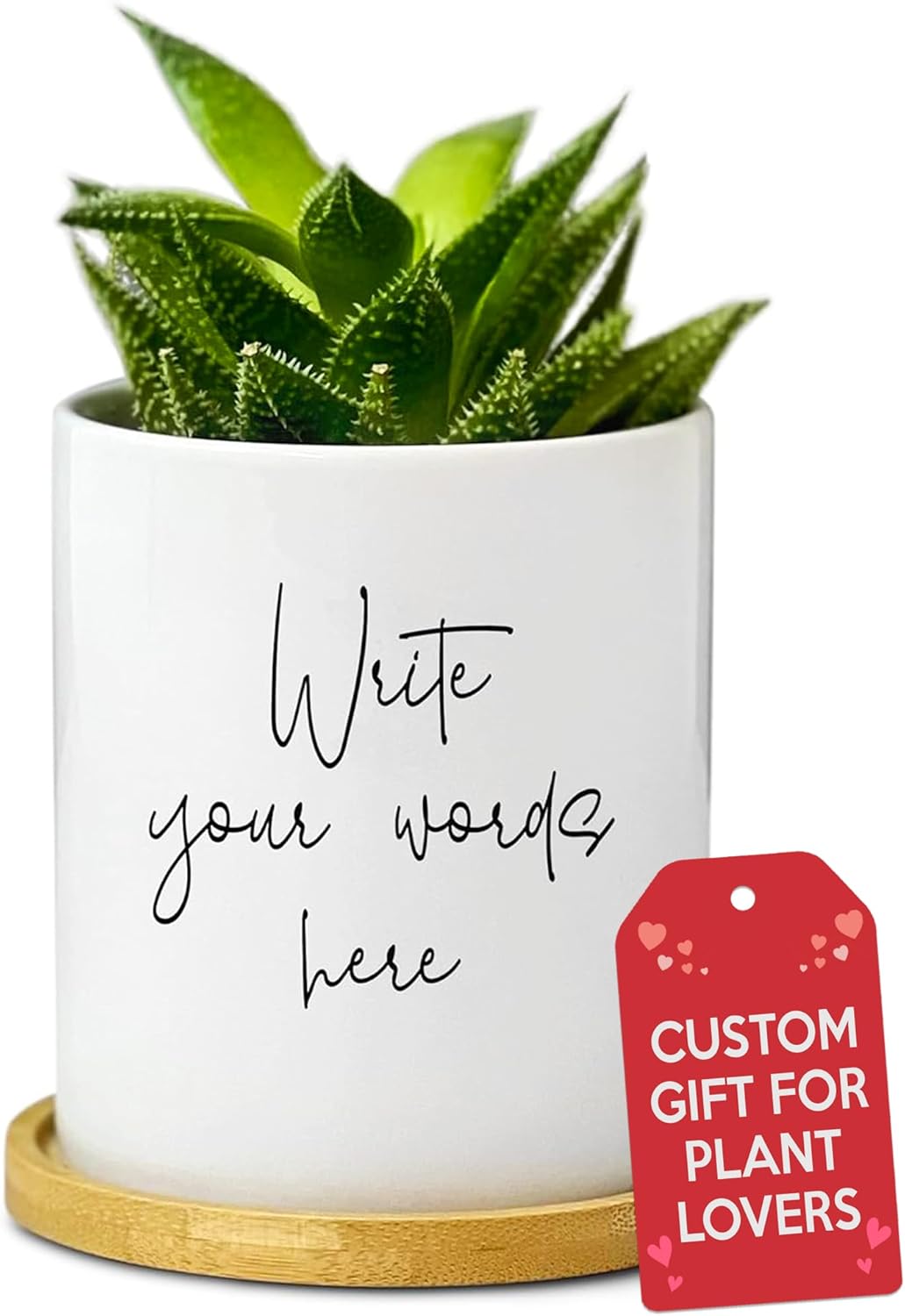 Personalized Flower Pot, Gift for Mom, Mother, Grandma, Plant Lovers, Co-worker, Customized Planter Pot with Message, Cute Indoor Succulent Pots, Unique Flower Planter, Ideal for Father's Day