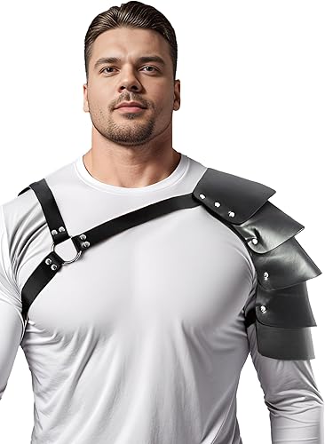 Mumbobyswim Cinturón de pecho para hombre, cinturón de cuero ajustable con hebillas, disfraz sexy punk, talla única