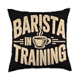Coffee Lover Barista in Training Espresso Enthusiast Throw Pillow