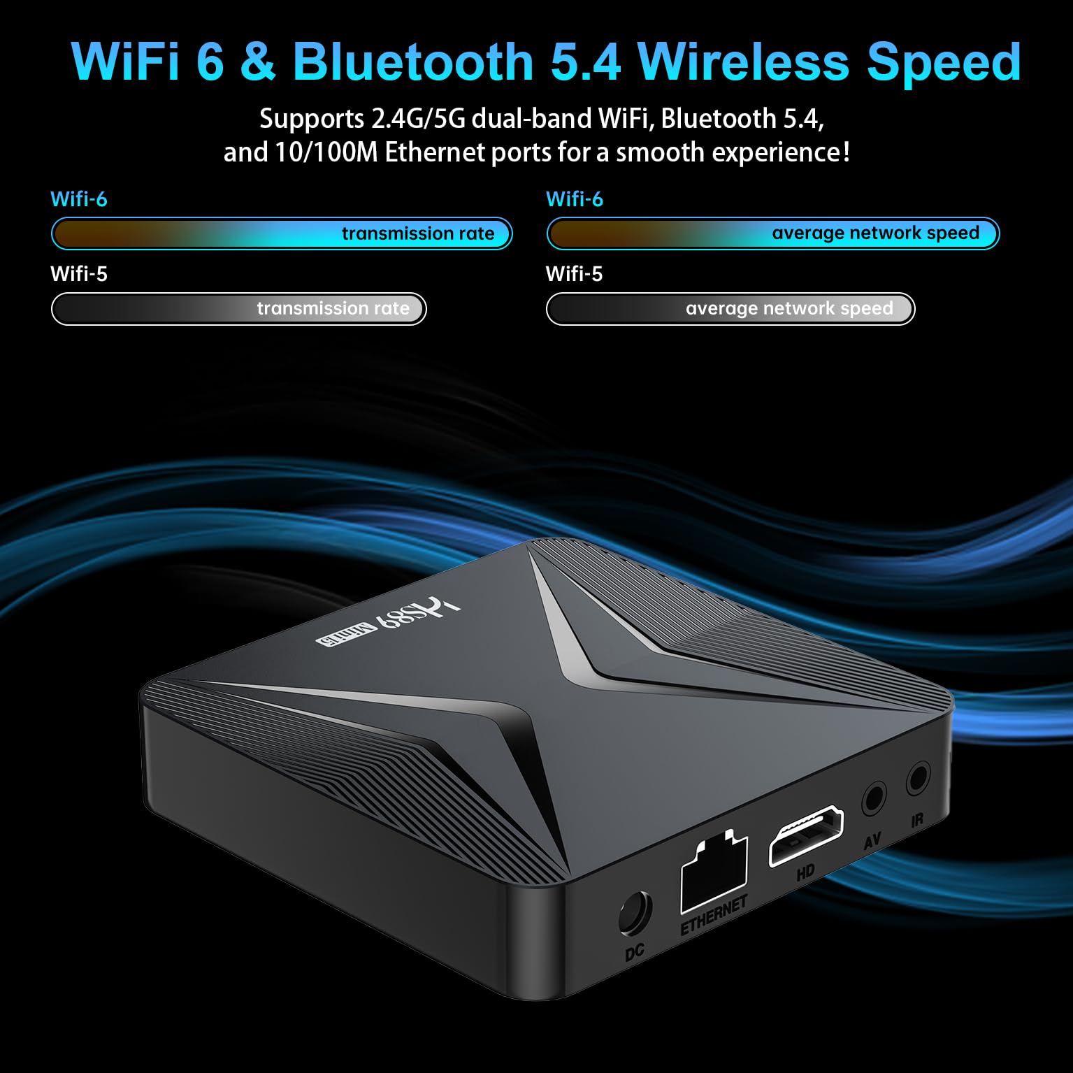 HS89 MINI15 TV Box Android 14.0 4K 8K HD Android Box 4GB RAM 32GB ROM RK3539 Quad-Core WiFi 6 Doble Banda 2,4G/5G 10/ 100M Ethernet Bluetooth 5.4 USB2.0 HDMI2.1, Smart TV Box Media-Streaming-Clients