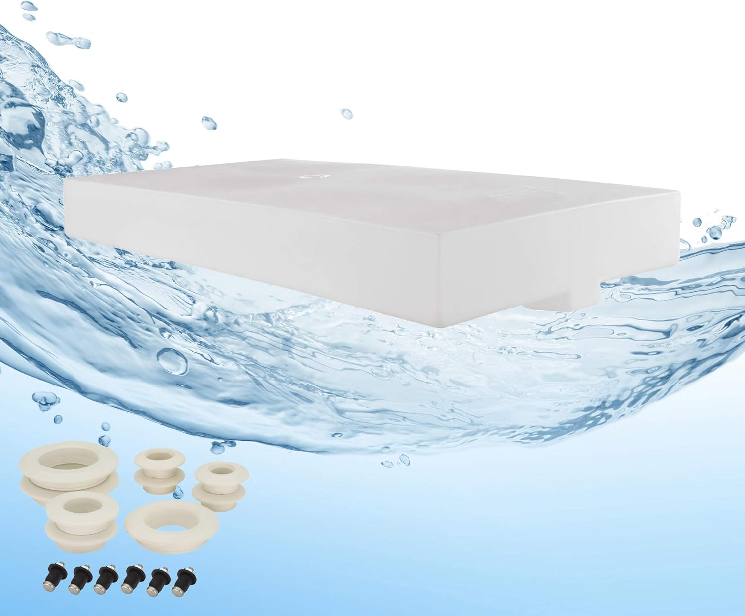 RecPro 35 Gallon RV Water Tank 53 1/2" x 27" x 6" | 3022 | Fresh Water Tank | Gray Water Tank | Includes Fittings Kit | Made in America