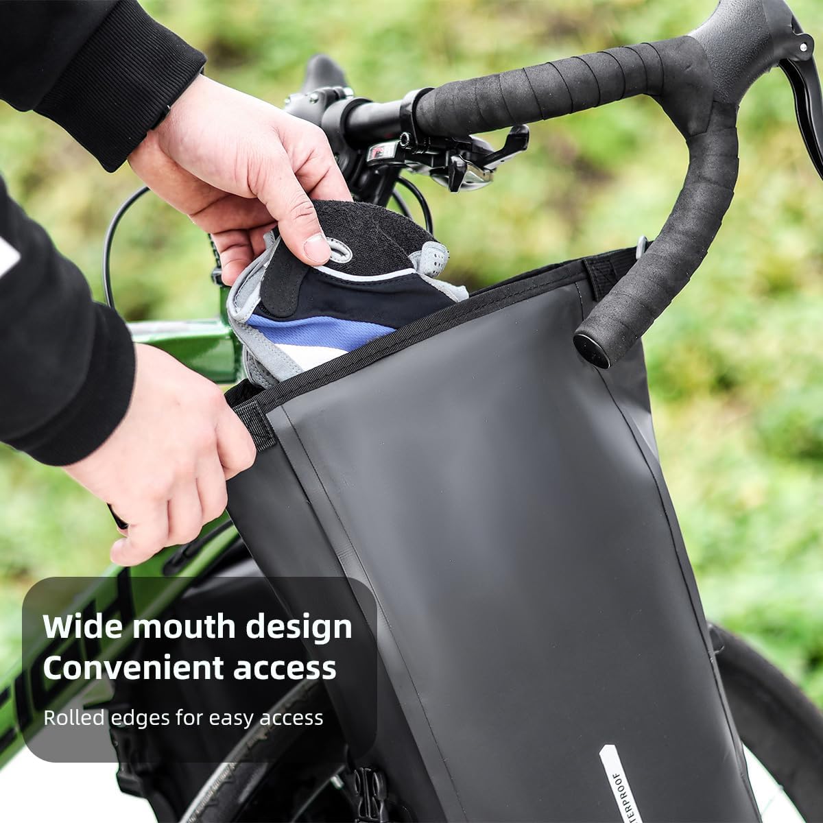 1Pack/2Packs 6L Bicycle Front Fork Bag Waterproof Roll-top Design, Lightweight Bike Dry Sacks Bike Pannier Bags Luggage Bags for Mountain Bikes Electric Bikes Road Bikes