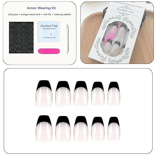 Miniatura 4 de 24 piezas de uñas postizas a presión medianas a la moda con diseño de camelia verde cristal, uñas postizas acrílicas brillantes, reutilizables, de