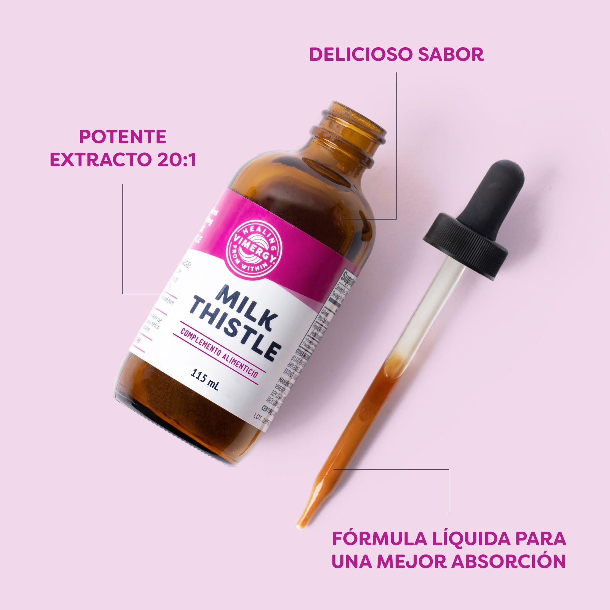 VIMERGY Cardo Mariano Orgánico, Extracto Líquido, 115 ml