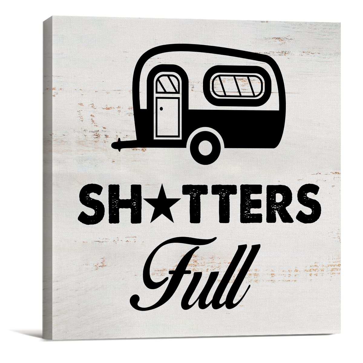 Camping Sign Canvas Wall Art Home Decor 8 x 8 Inch RV Camper Bathroom Camp Canvas Print Painting