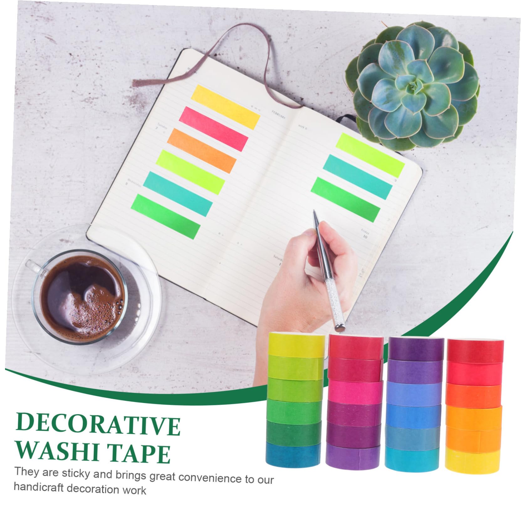 48 Rollen Regenbogen Washi Tape aus Papier Leicht Klebend und Vielseitig für Bastelarbeiten und Tagebücher Buntes Geschenkband für Kreative Dekoration