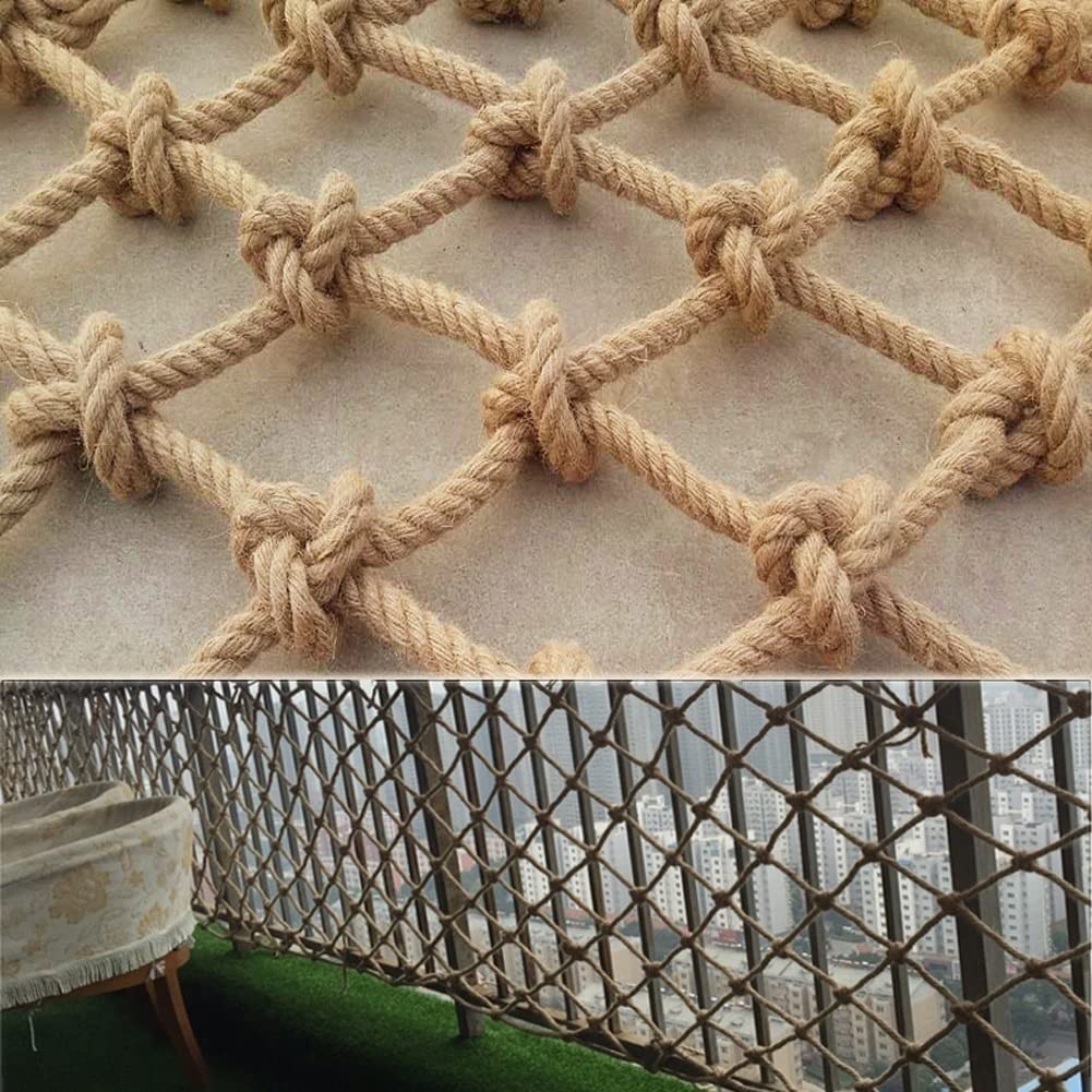 Robustes 18 mm dickes Seilnetz zum Klettern und Laden, großes Netz, 15 cm Spielplatz, Vogelnetze für Kinder und Erwachsene, strapazierfähiges Juteseil
