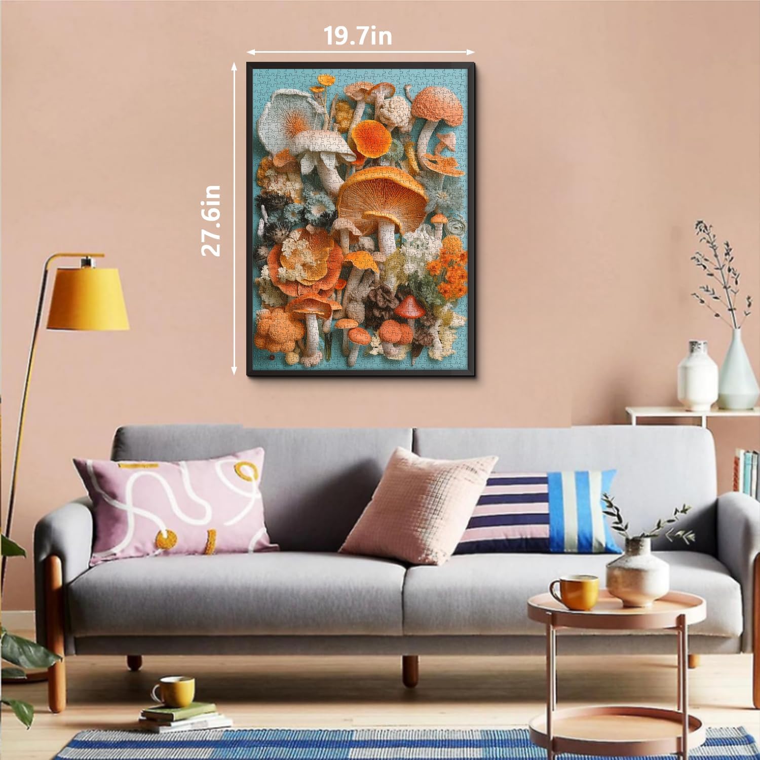 1000 Piece Mushroom Puzzle for Adults, Nature Plant Jigsaw Puzzle, Colorful Wild Fungi Art Puzzle as Home Wall Decor