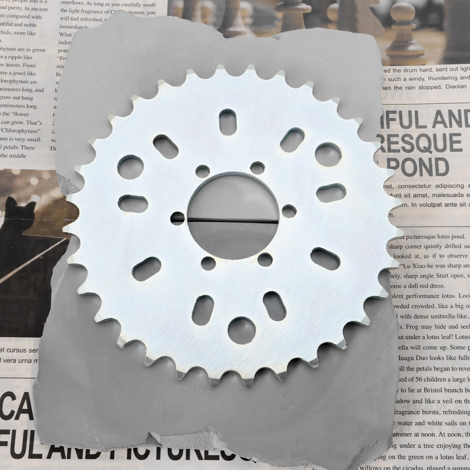 1 x 32T motorisiertes Fahrrad-Kettenrad, 135 mm, 9-Loch-Kettenradhalterungs-Set, kompatibel mit 49 cc, 50 cc, 66 cc, 80 cc, motorisiertem Fahrrad