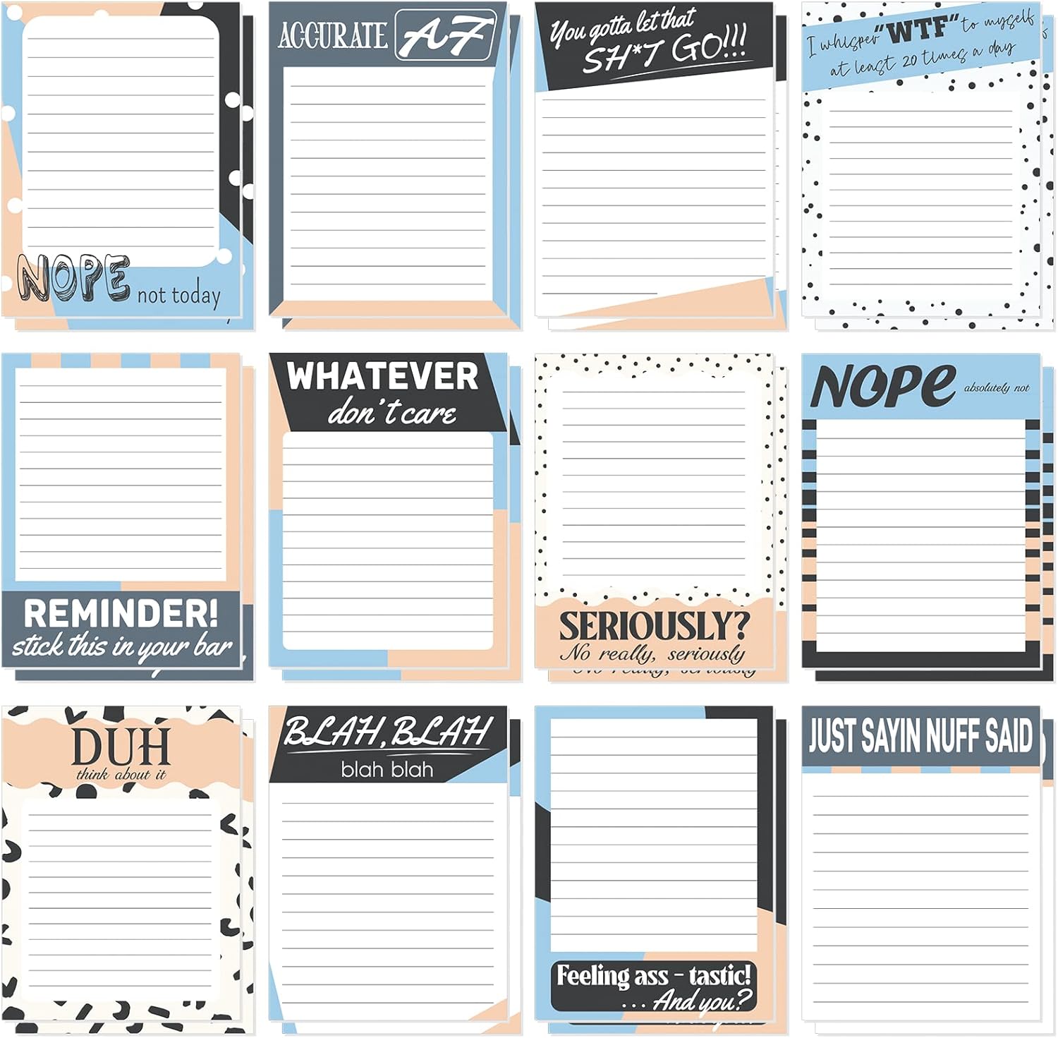 Funny Notepads with Sayings Sticky Funny Office Supplies