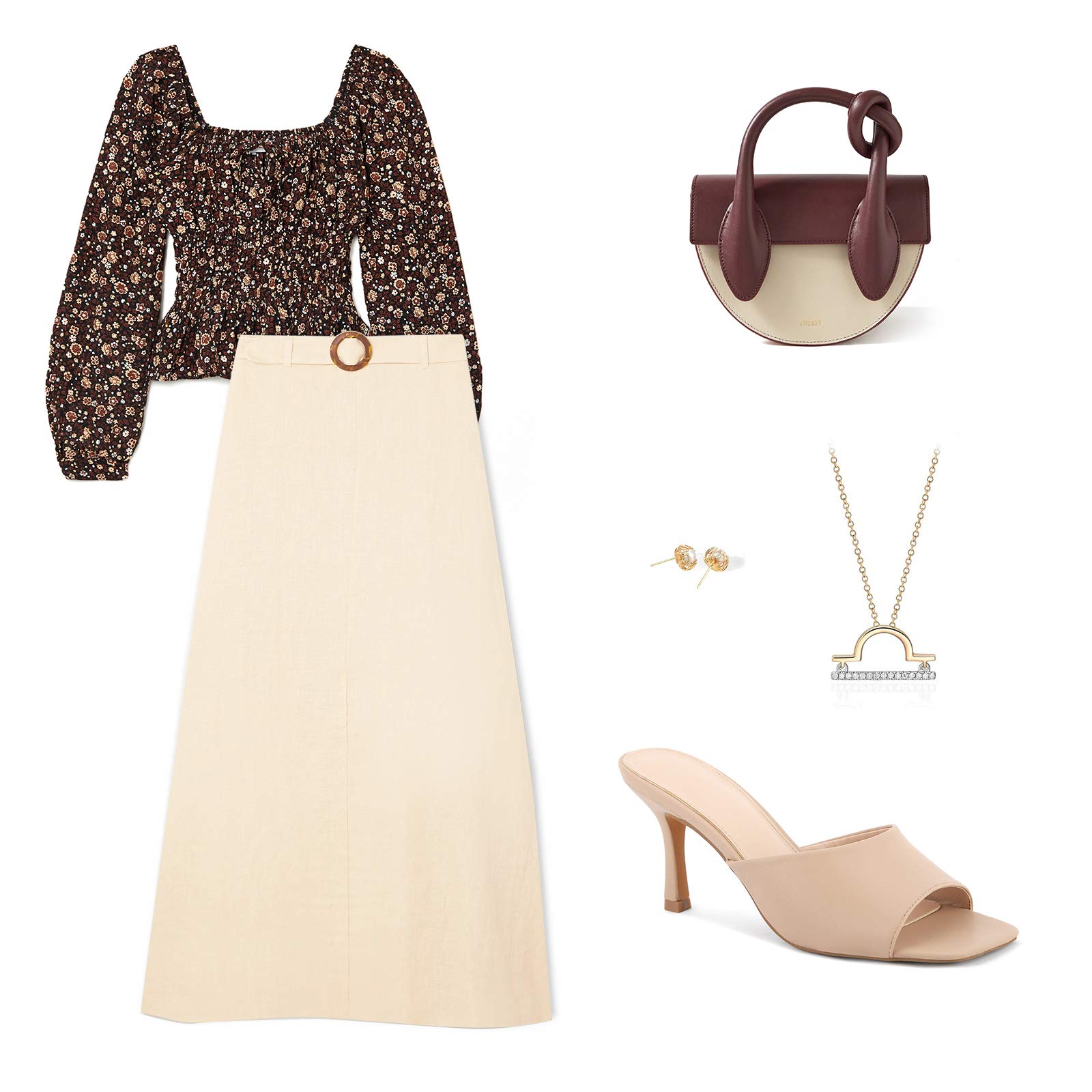 Greatonu Women's Square Toe heels Open Toe Slip-on Sandals Heeled Mules