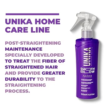 agilise Unika Smooth Blow Brazilian Keratin Treatment | Heat Protector for Hair | Heat Spray Protection for Hair | Protector de Calor para el Cabello | Termoprotector para Cabello | Protector termico