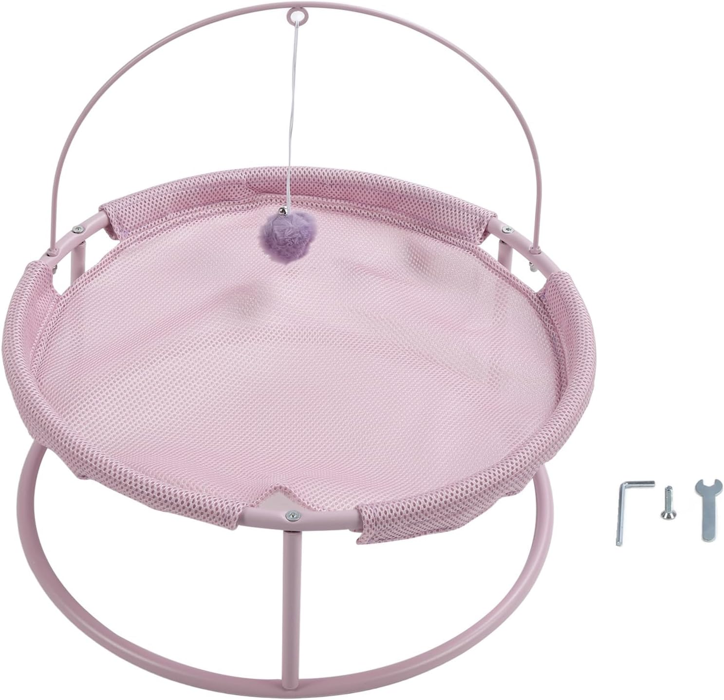 Asixxsix Cat Hammock, Elevated Foldable Removable Spacious Cat Bed, Window Hammock with Easy Assembly Steel Frame for Indoor Outdoor Use Cats Puppies Rabbits Bunny (Spring and Summer Type Violet)