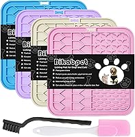 Bikabpet Lick Mat for Dogs & Cats - 4Pack Suction Cup Licking Pads, Anxiety Relief Slow Feeder for Bathing Grooming