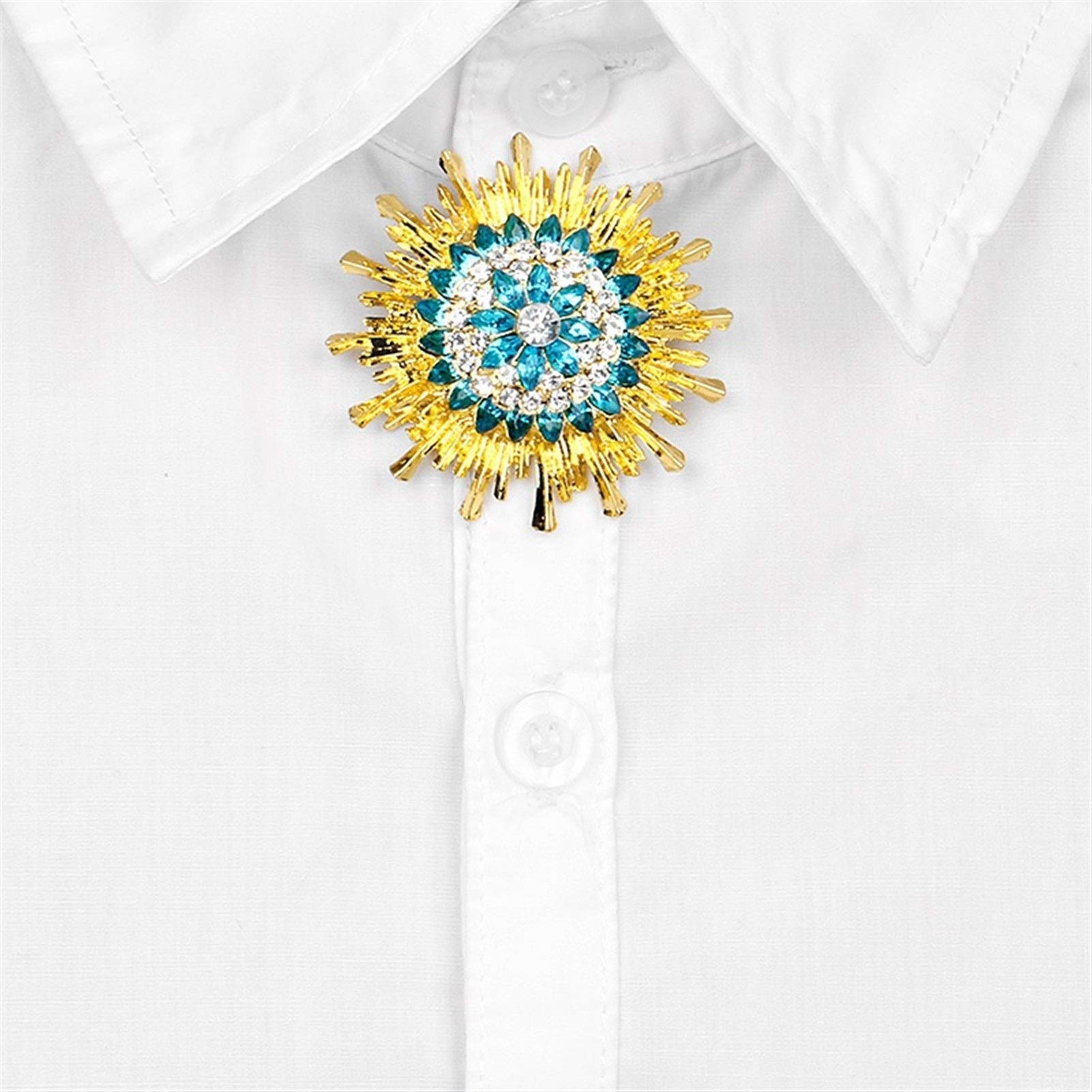 RWRAPS Brosche mit Kristall-Strasssteinen, Sonnenblumen-Broschen für Damen, Kleidungsaccessoires, goldfarben plattiert